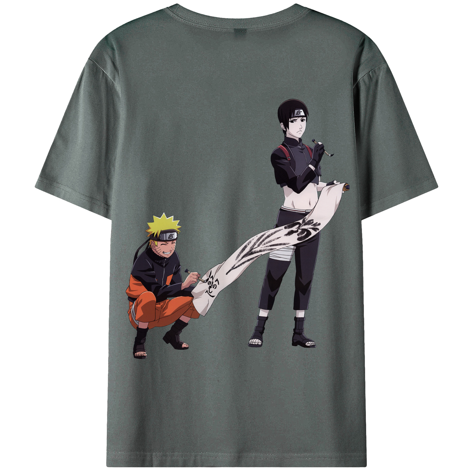 （画像用） NARUTO -ナルト- うずまき ナルト Uzumaki Naruto 綿100％ メンズ半袖Tシャツ（バックプリント） 通気性